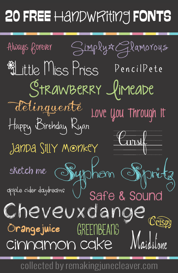 20 Free Handwriting Fonts 20 Free Handwriting Fonts