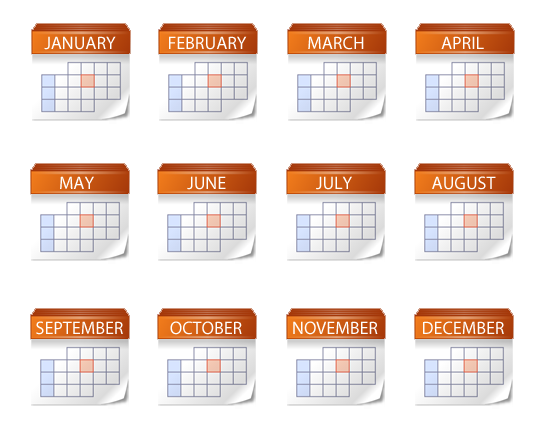 2015 Calendar Month Icons