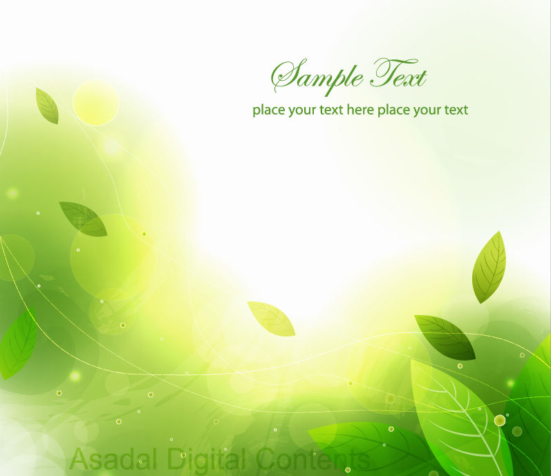 Abstract Green Vector Leaves