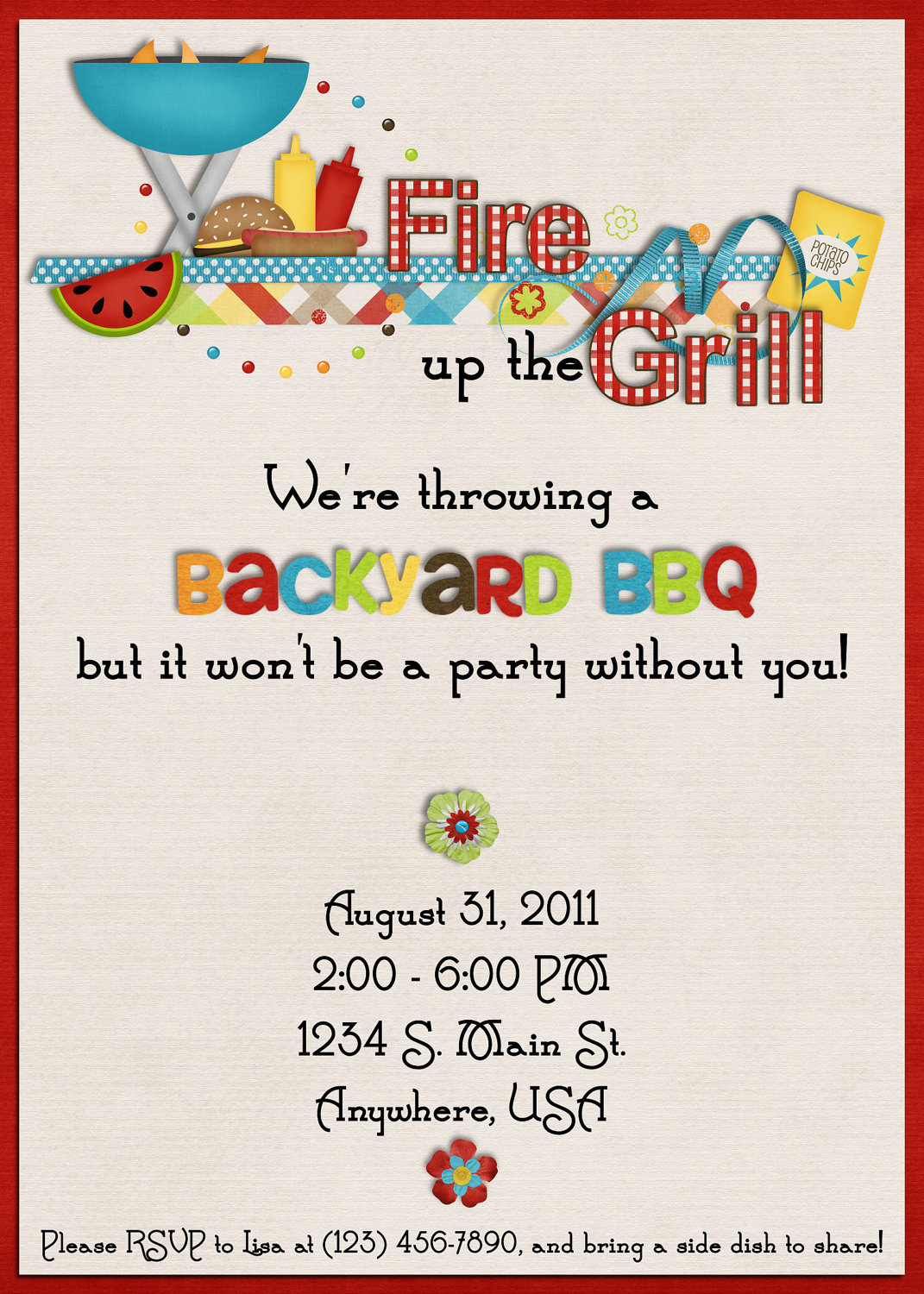 Backyard Cookout Invitation