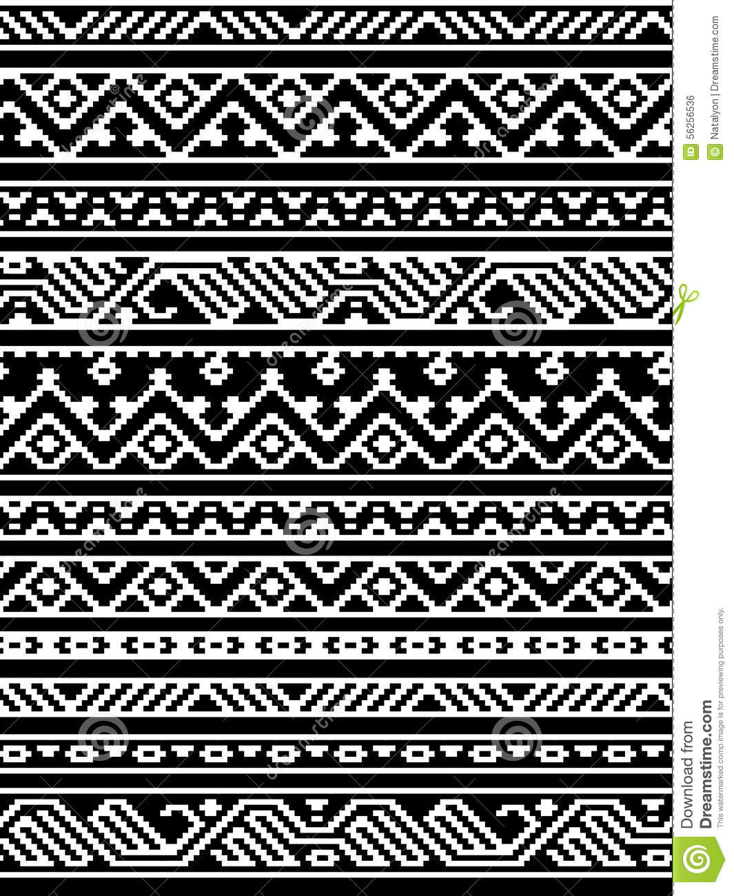 Black and White Aztec Pattern Vector
