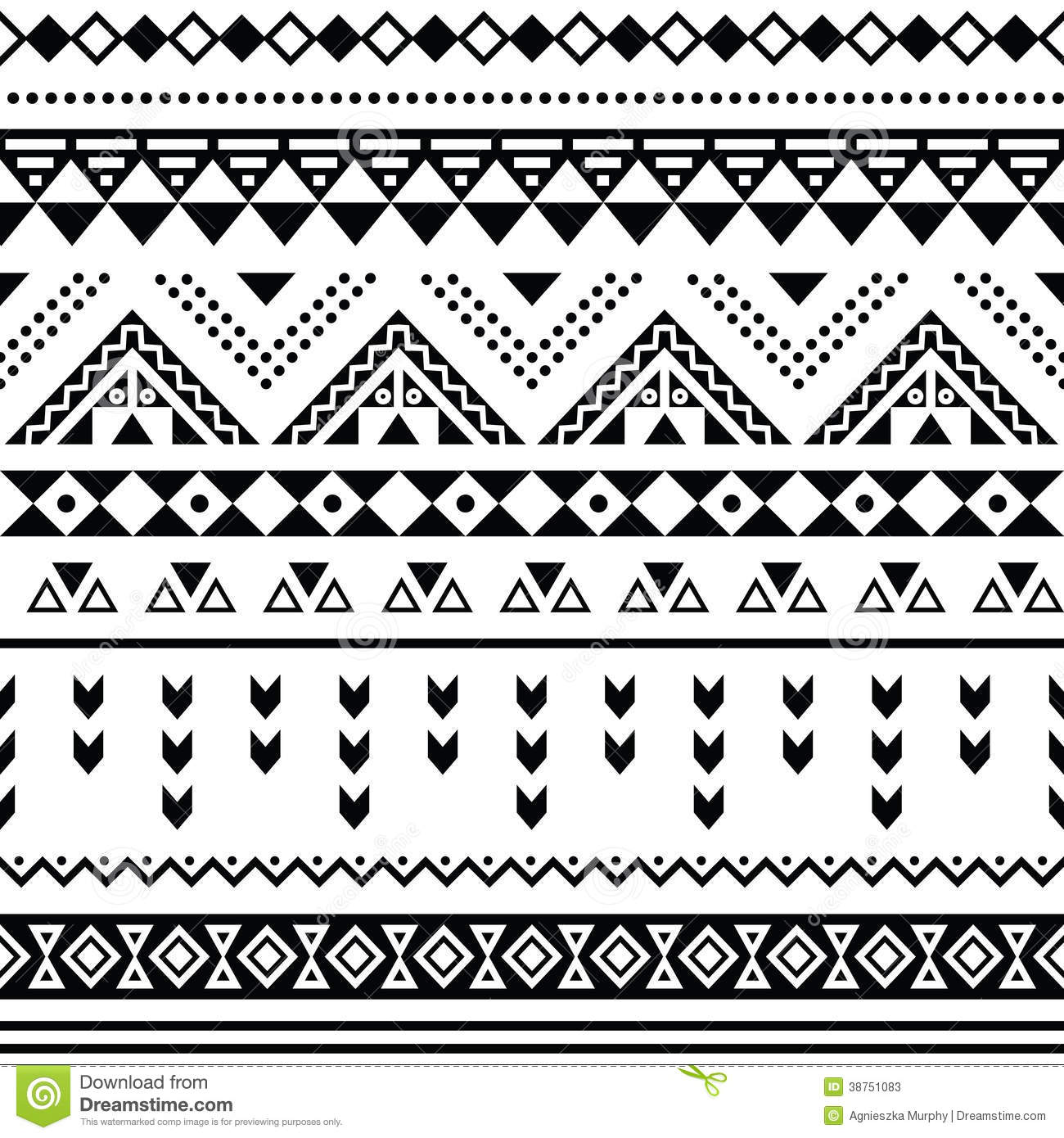 Black and White Aztec Pattern