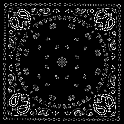 Black and White Bandana Design Black and White Bandana Design