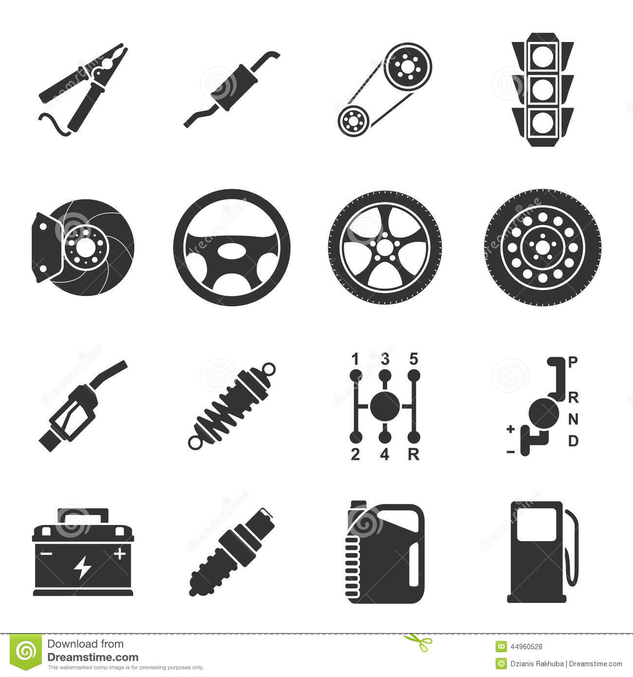 Black and White Car Parts