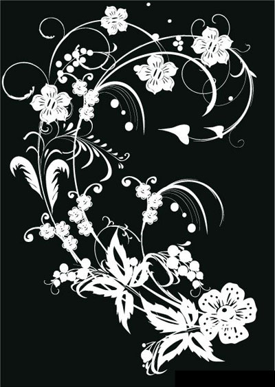 Black and White Flower Vector Art