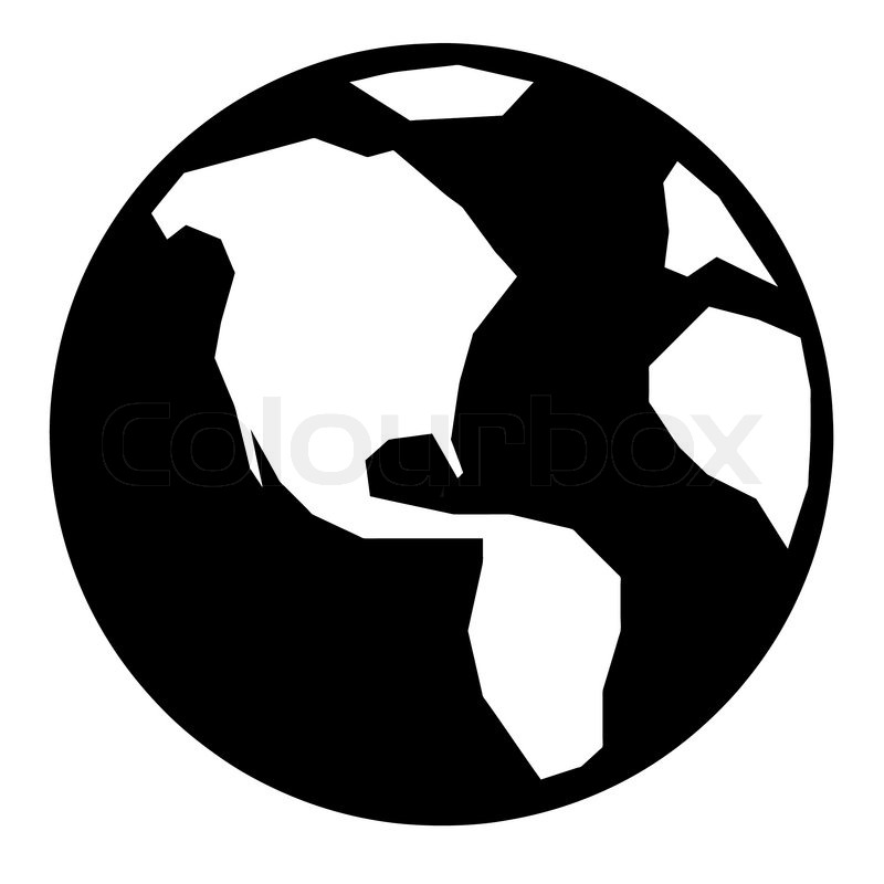 Black and White Globe Icon Black and White Globe Icon