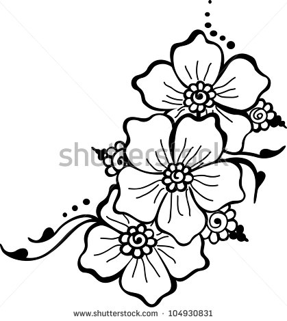 Black Flower Vector Art