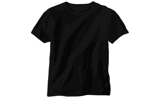 Black T-Shirt Vector Art