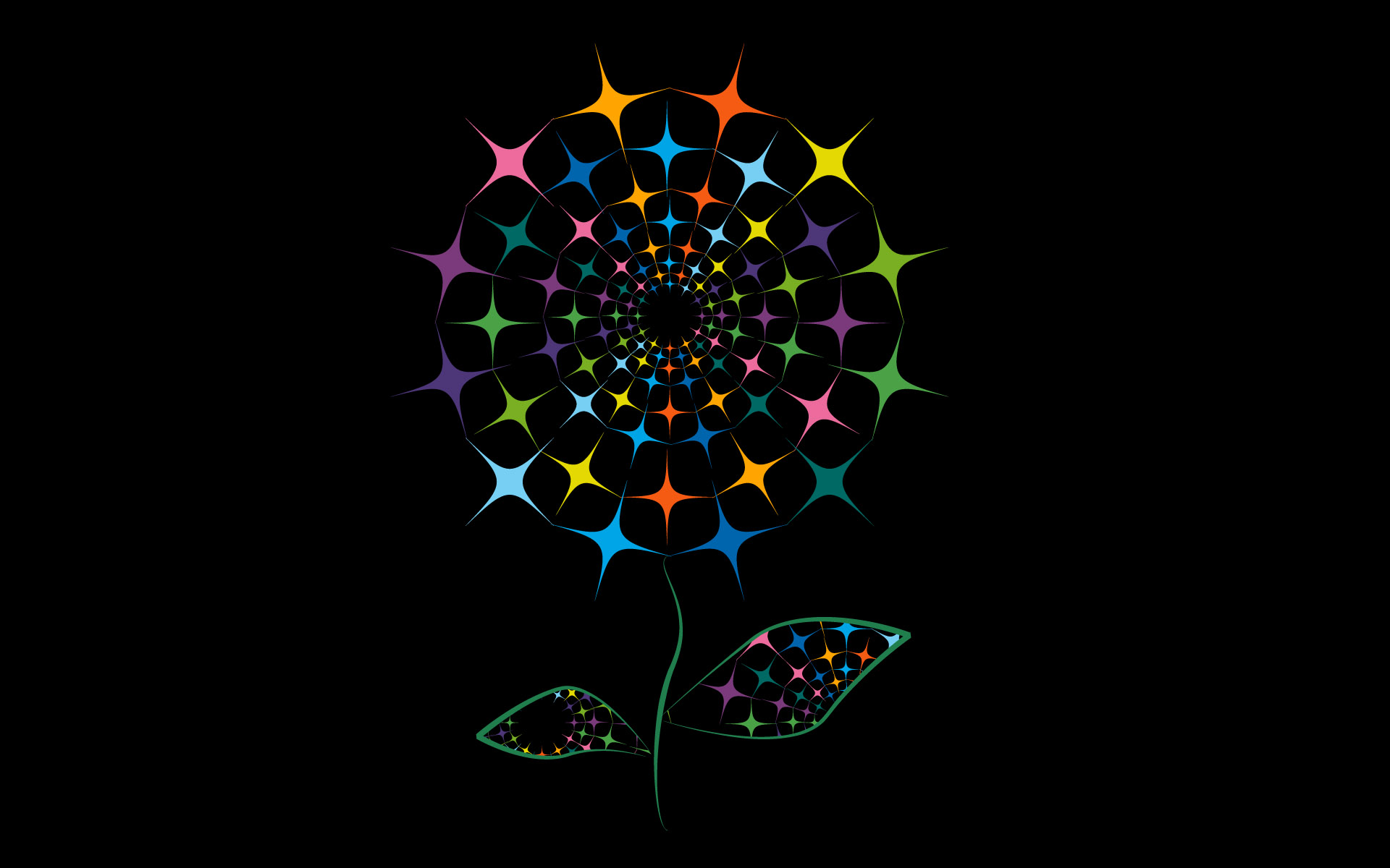 Black Vector Flower