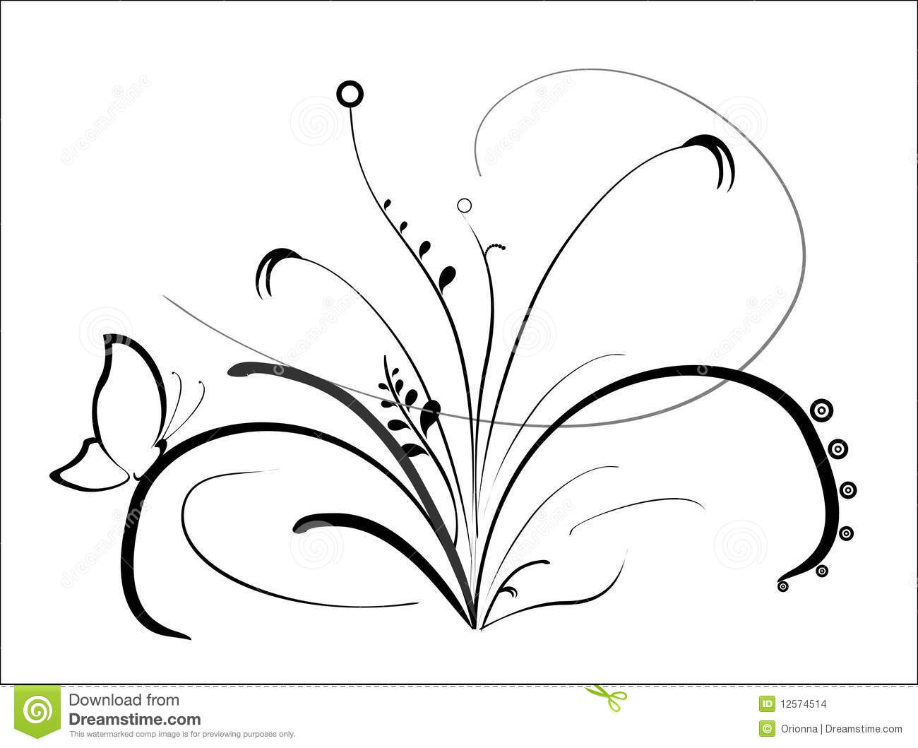 Black Vector Flower