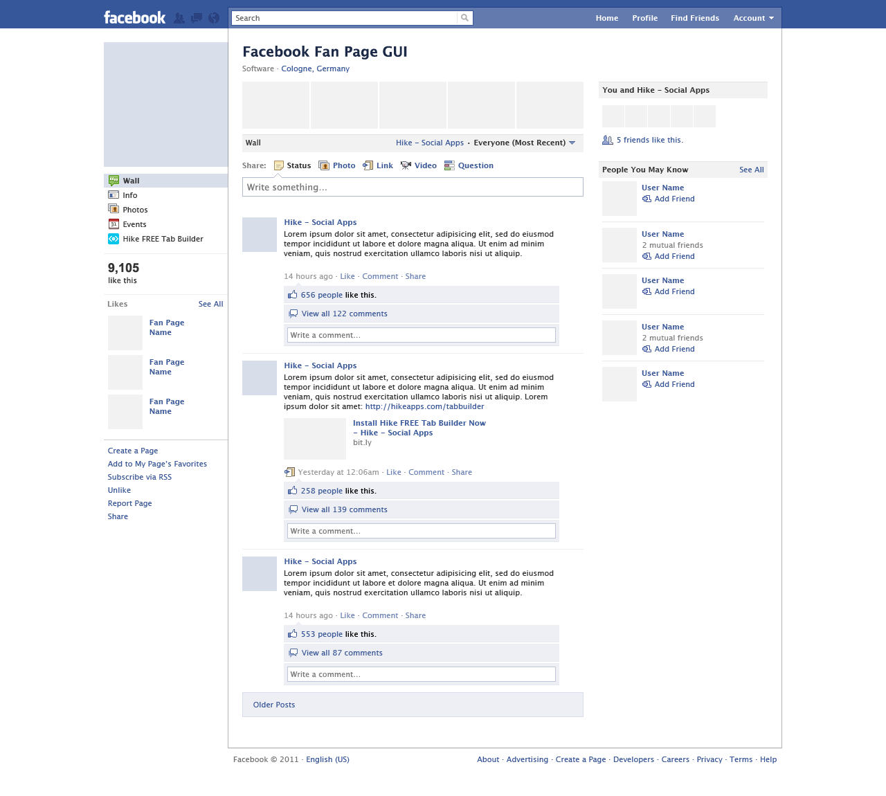 Blank Facebook Profile Page Template
