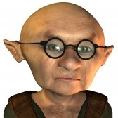 Cartoon Bald Guy with Glasses