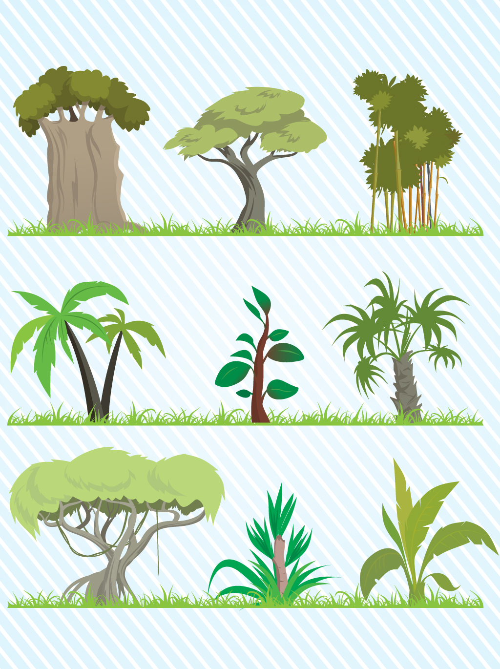 Cartoon Jungle Trees