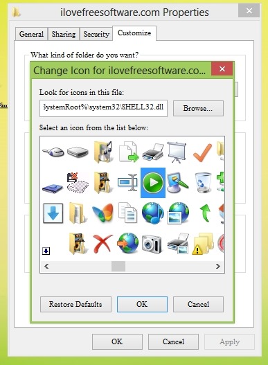 Change Default Icons Windows 8