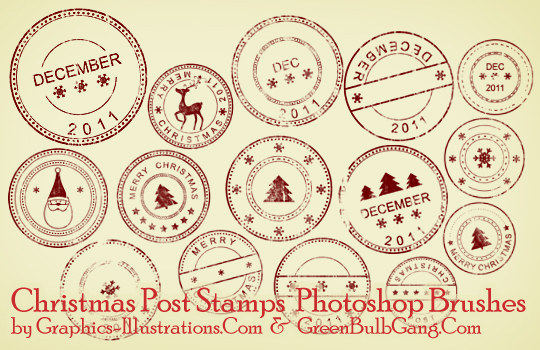 Christmas Stamps Photoshop Brushes