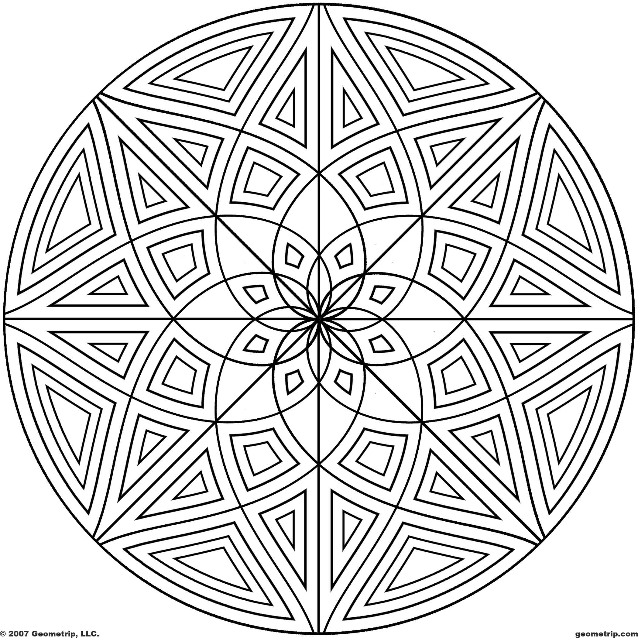 Cool Geometric Designs Coloring Page