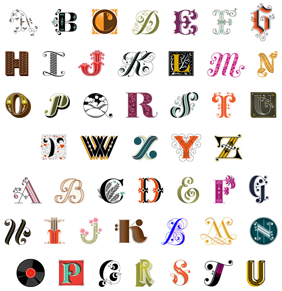 Decorative Letter Fonts Alphabet
