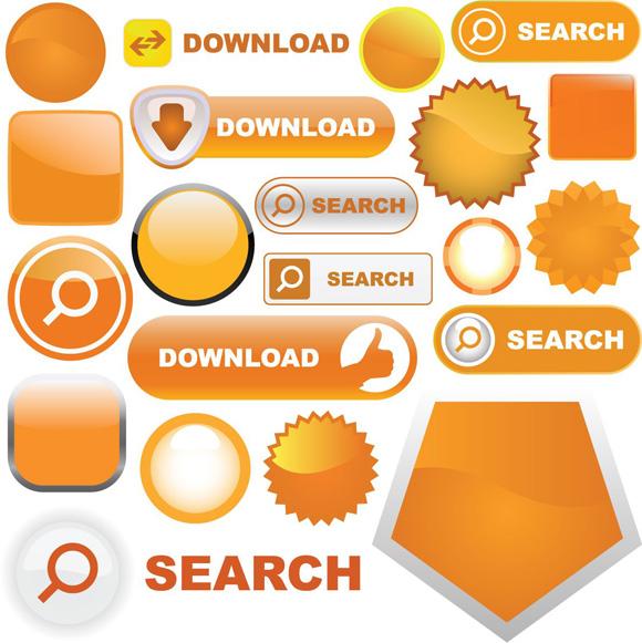 11 Orange Button Vector Images