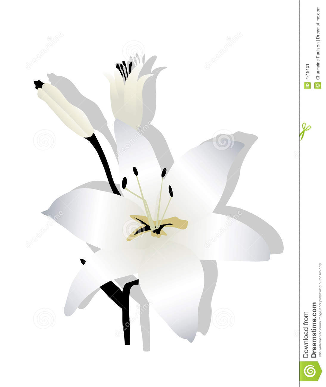 Easter Cross Lilies Clip Art