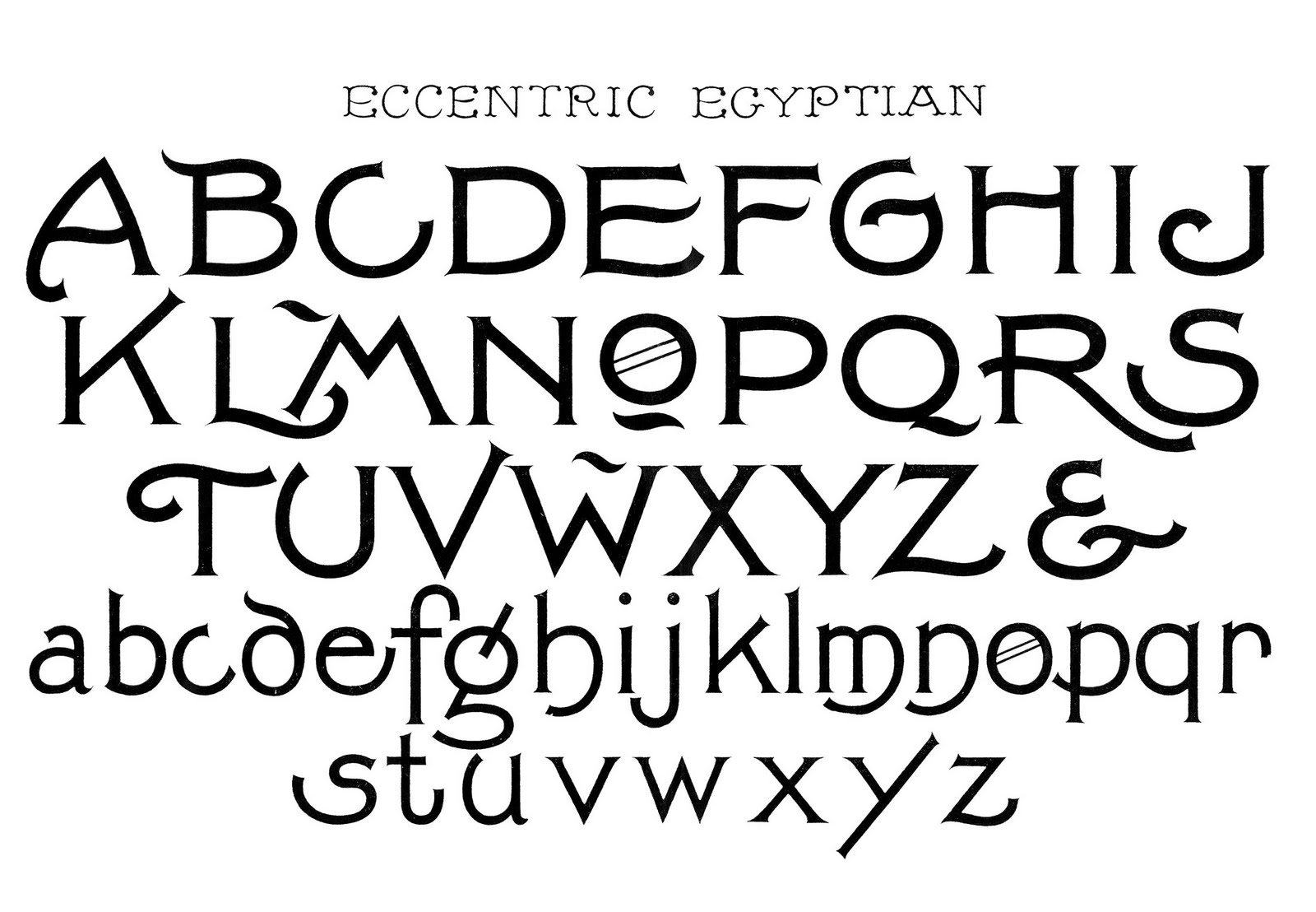 Egyptian Style Fonts Alphabet