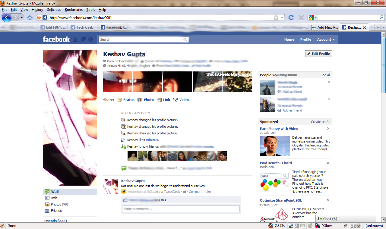 Facebook Profile Page