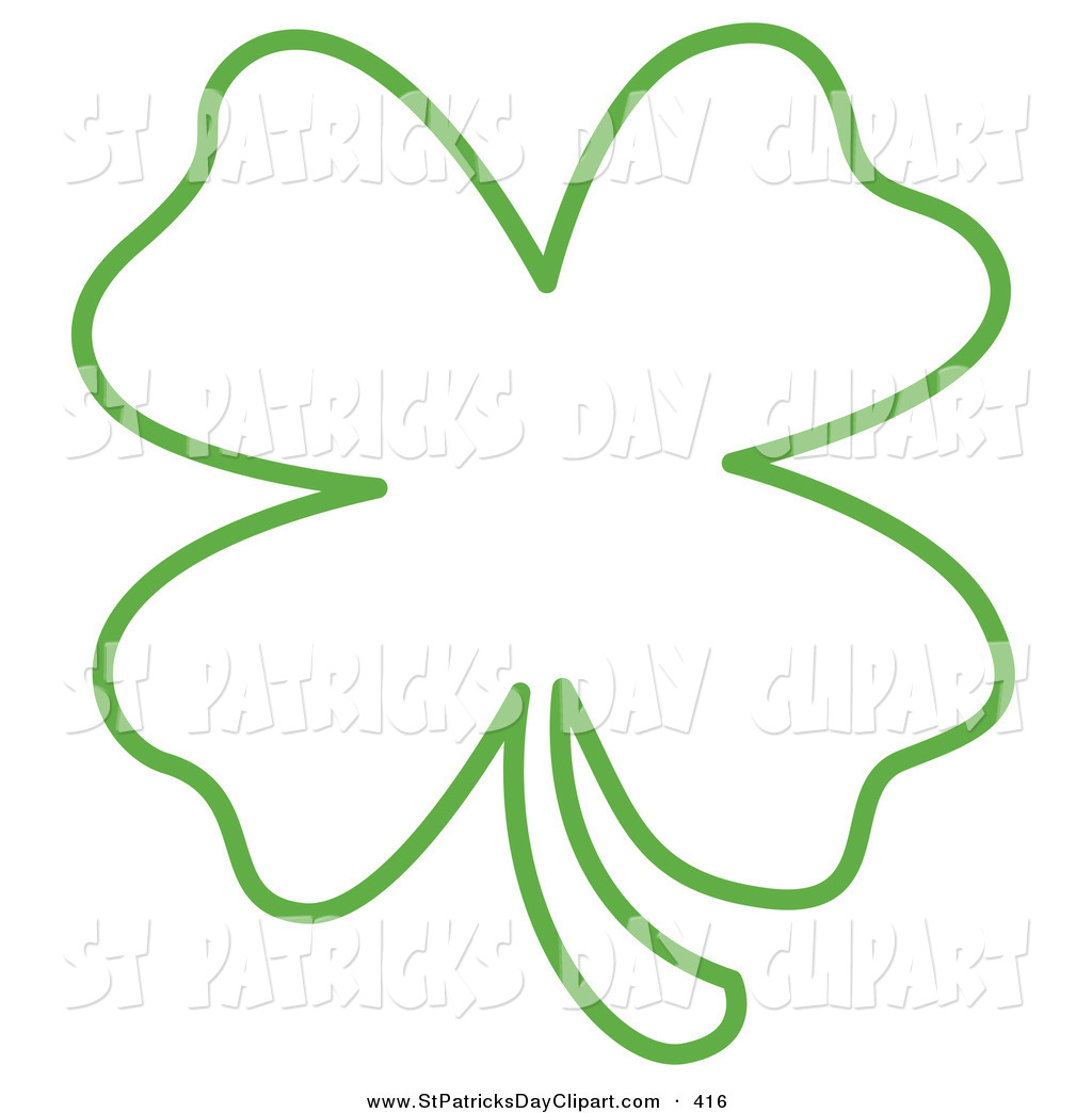 Four Leaf Clover Outline Clip Art Four Leaf Clover Outline Clip Art