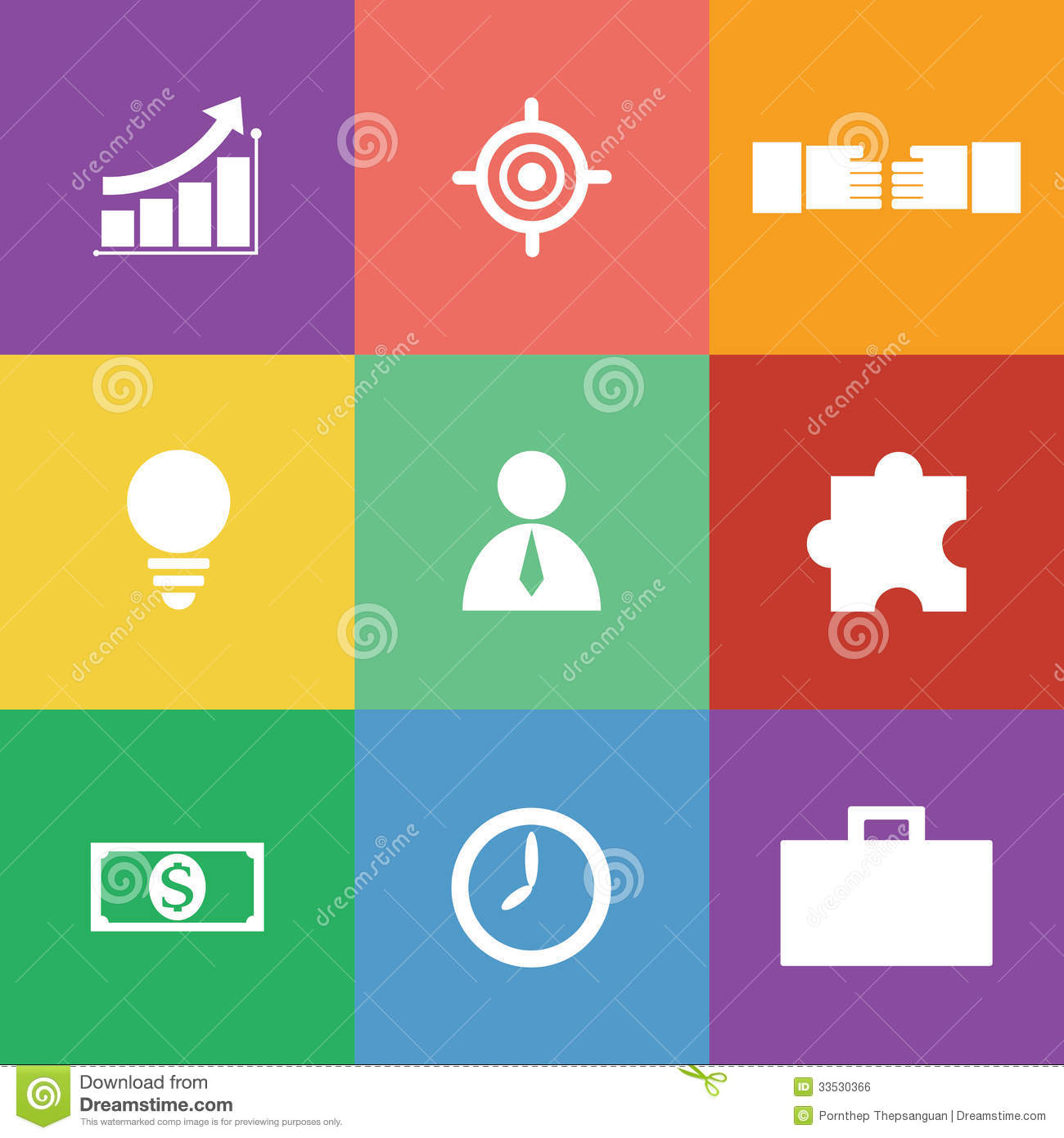 Free Business Icons Set Flat