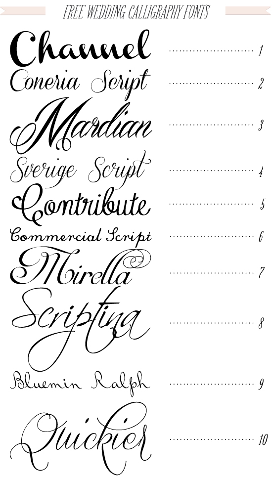 Free Calligraphy Wedding Fonts Free Calligraphy Wedding Fonts
