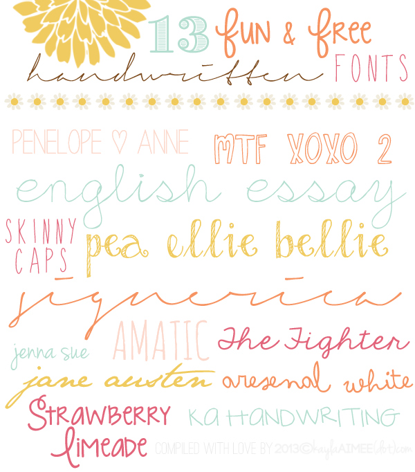 Free Handwriting Fonts Free Handwriting Fonts
