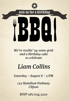 Free Printable Birthday Cookout Invitations Template