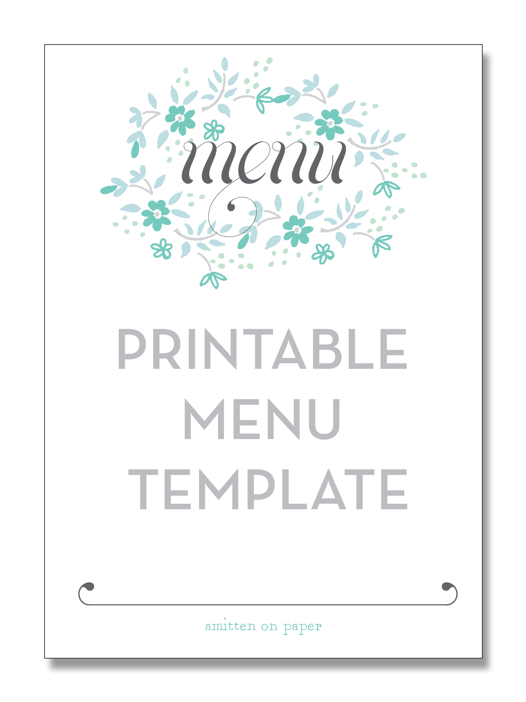 Free Printable Party Menu Templates