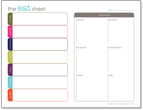 Free Printable Weekly Menu Planner Template