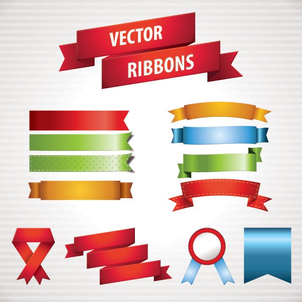 12 Photos of Free Vector Ribbons