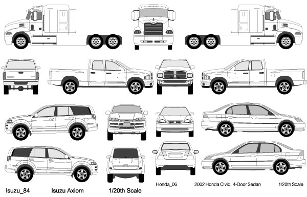 Free Vectors Cars and Trucks