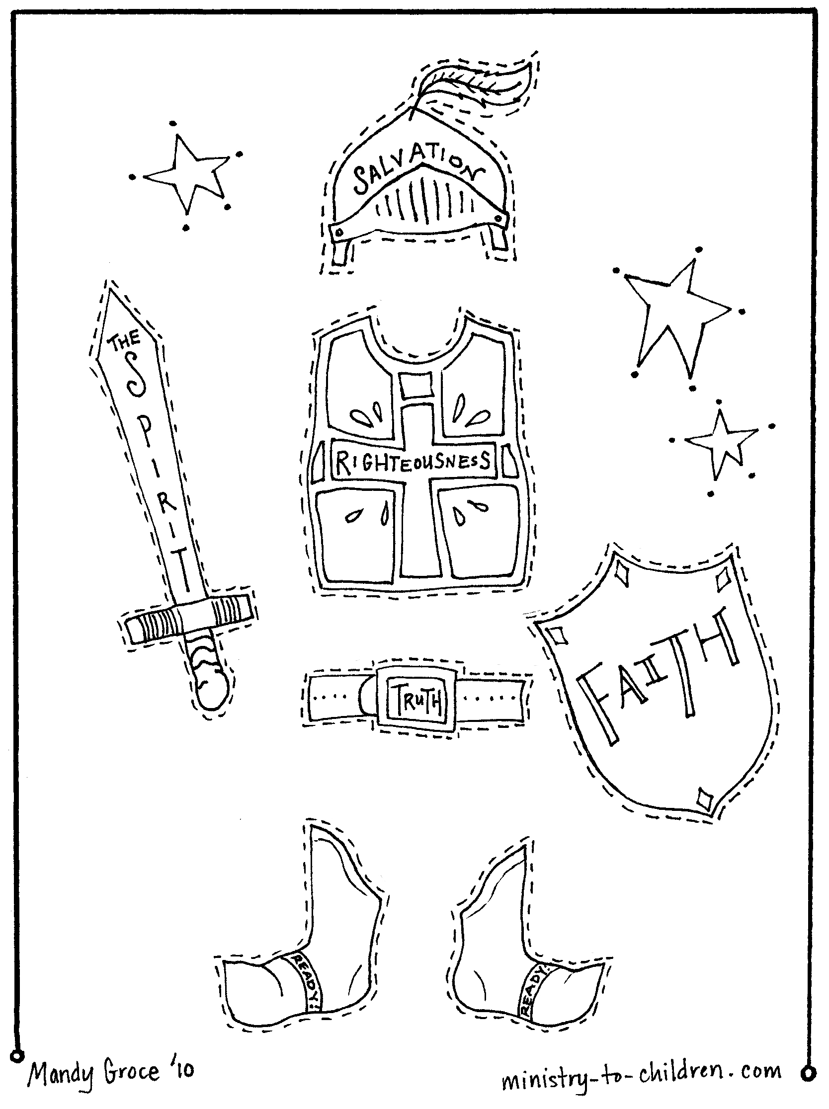 Full Armor of God Coloring Sheet