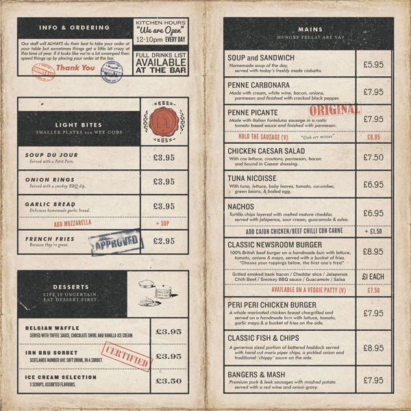 Graphic Design Menu