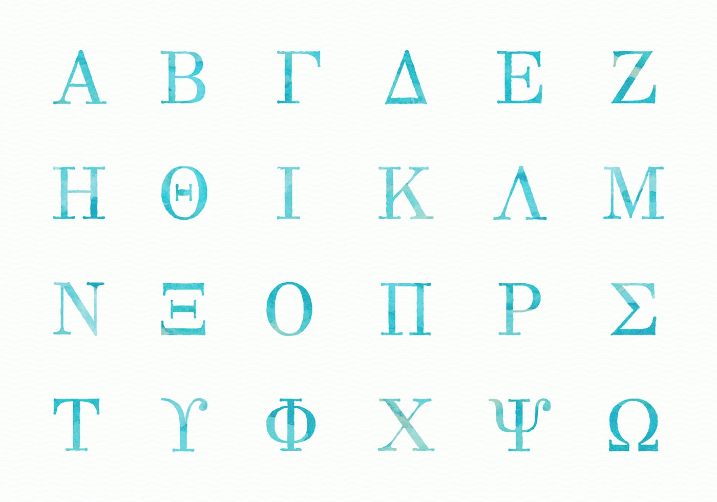 Greek Alphabet Vector Art