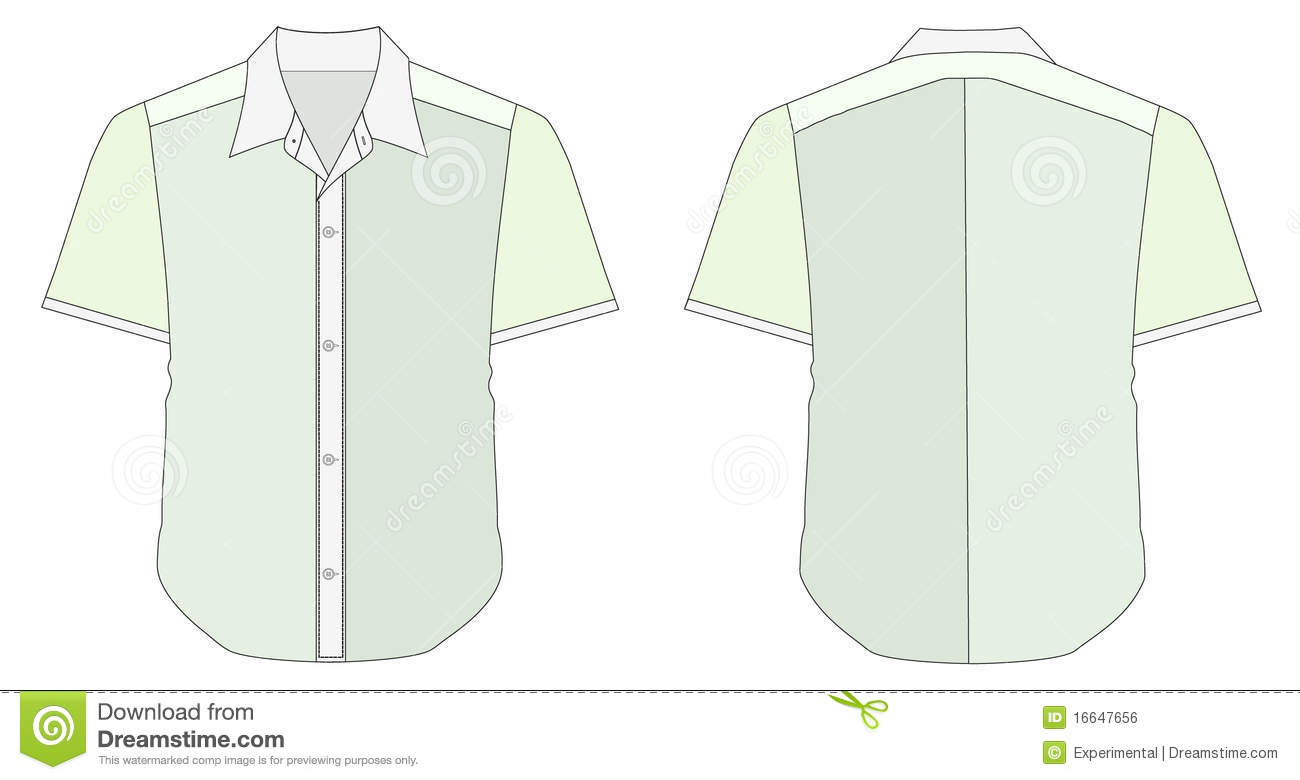Green Button Collar Dress Shirts
