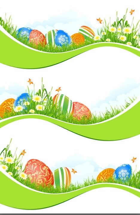 Happy Easter Free Vector Borders