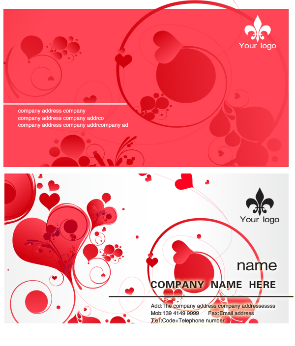 Heart Business Card Template