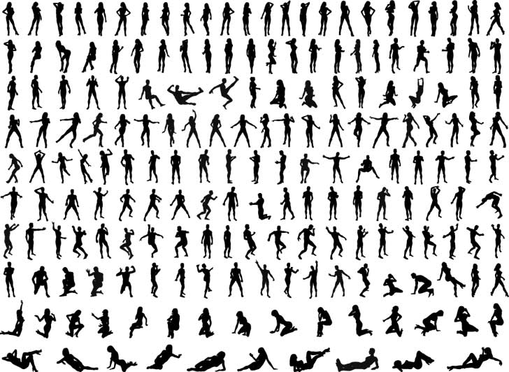 16 Human Walking Silhouette Vector Images