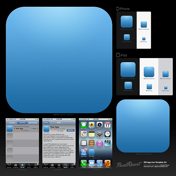 iPad Apps Icons Templates