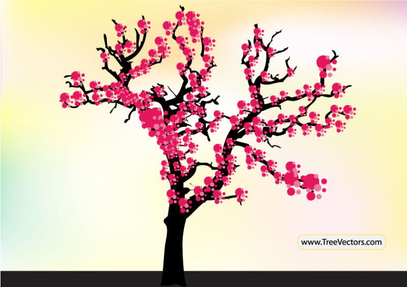 Japanese Cherry Blossom Tree Cartoon