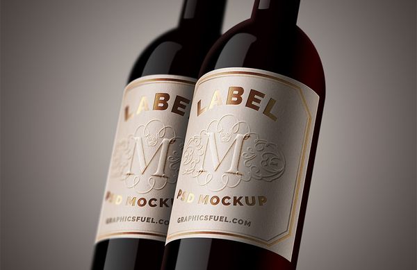 Label Wine Bottle Mockup