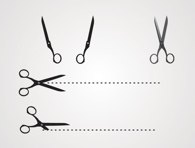 Line with Scissors Cutting Clip Art Free