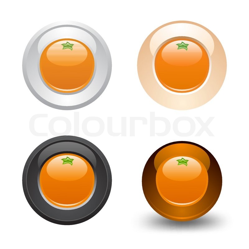 Orange Web Icons Buttons