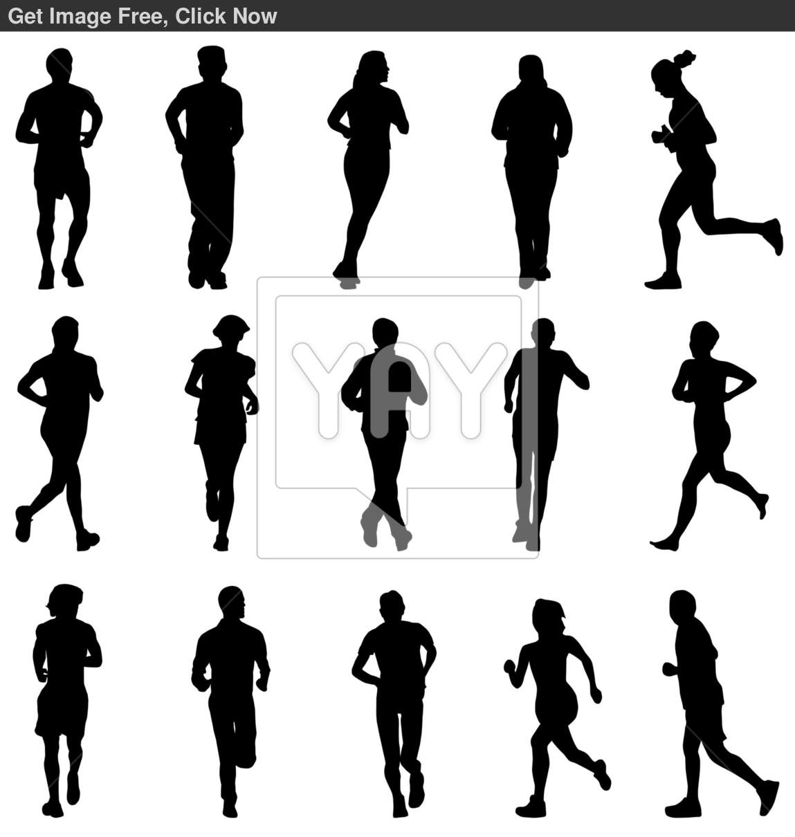 People Running Silhouette