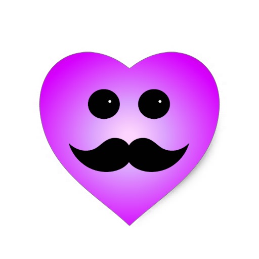 Purple Smiley Faces Mustache