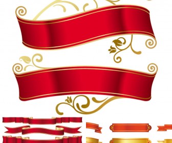 Red Ribbon Banner Vector Free