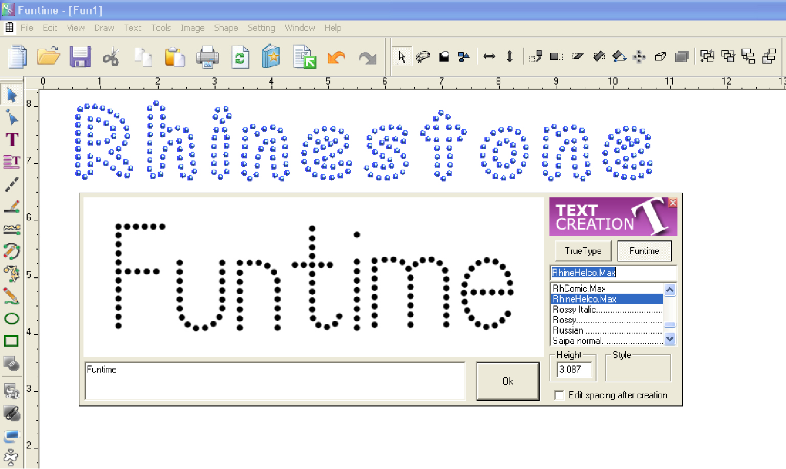 Rhinestone Font Software